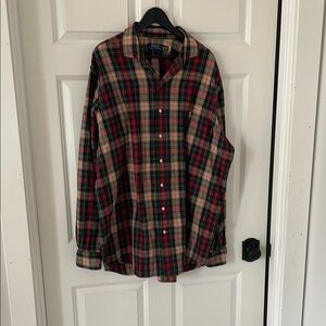 Polo by Ralph Lauren Men's Plaid Shirt - Red and Green